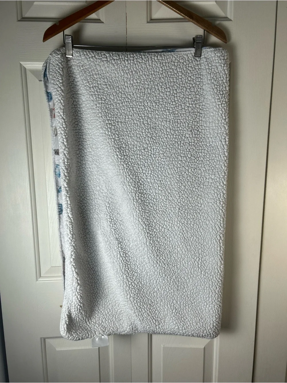 Blue White Dinosaur Baby Blanket Volcano Palm Tree Sherpa Clouds Mountains Bones